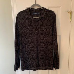 Men's Long Sleeve Button Up Camp Shirt A&F Size M